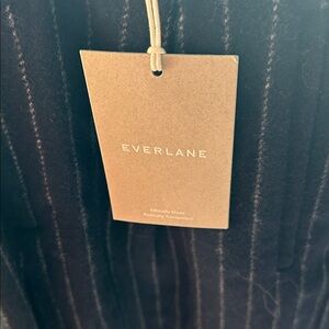 Everlane Black and Gray Striped Wool Pants